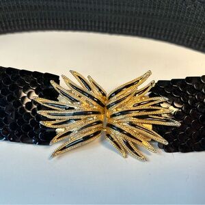 Elegant Black and Gold Women's Belt